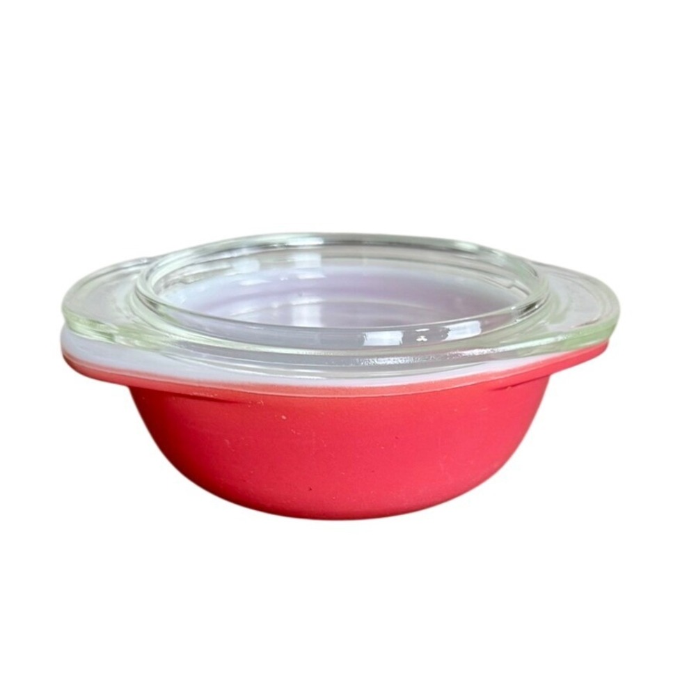Vintage Pyrex Pink Flamingo 8 oz Refrigerator Dish 080 Round with Lid 980-C